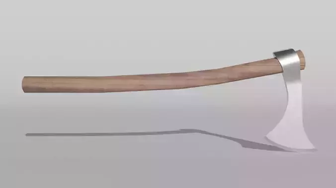 Francisca axe with wooden handle Low-poly 3D model