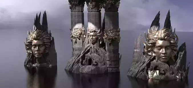 Fallen Angel Mountain Statue Kit bash 3 