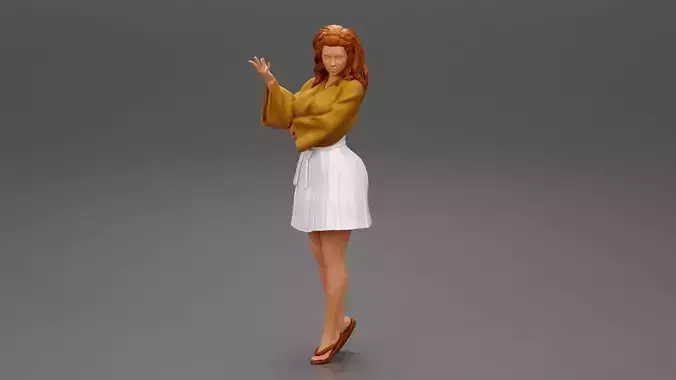 Beautiful Girl Wearing Skirt and Shirt