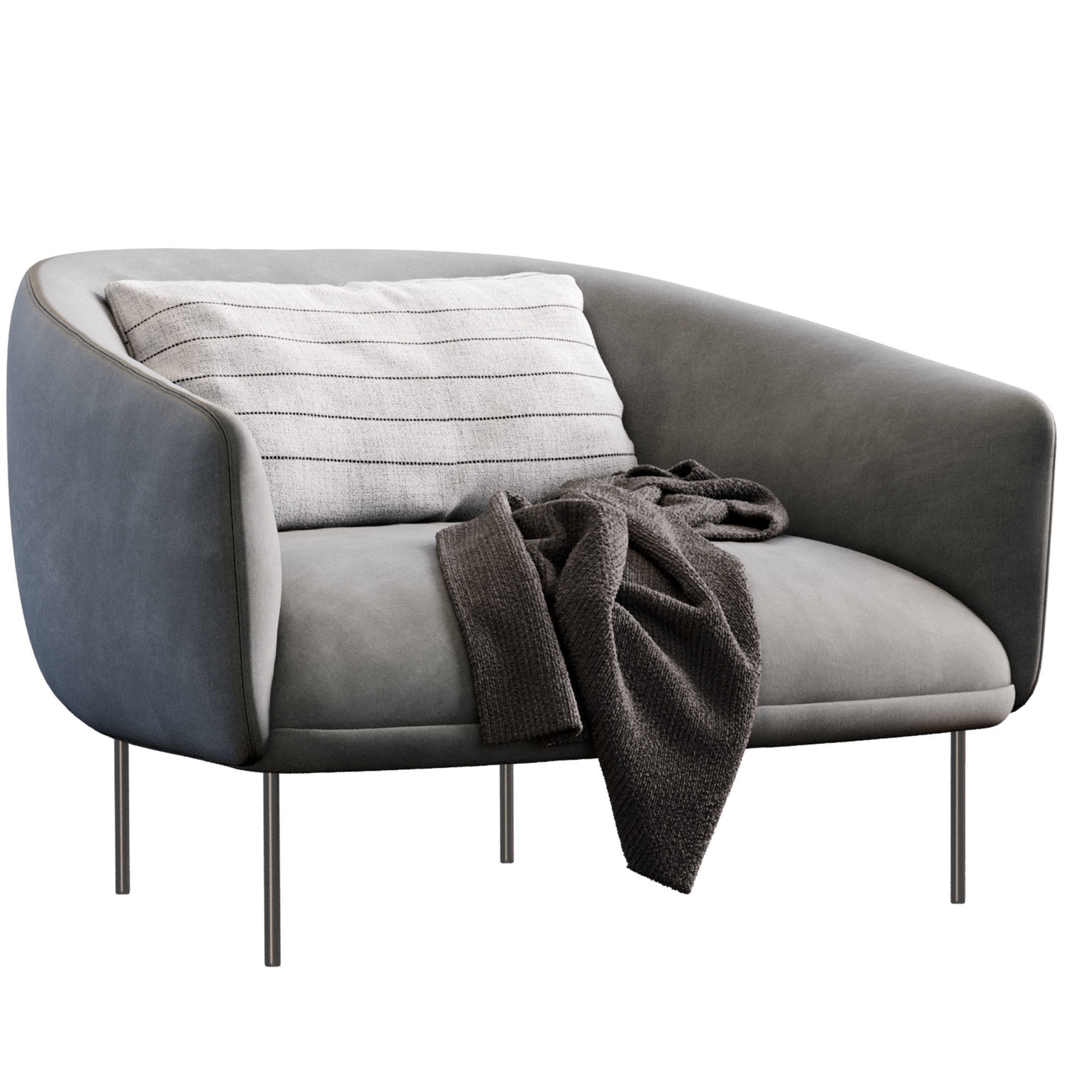 Armchair Roma By Tacchini 3D model_6