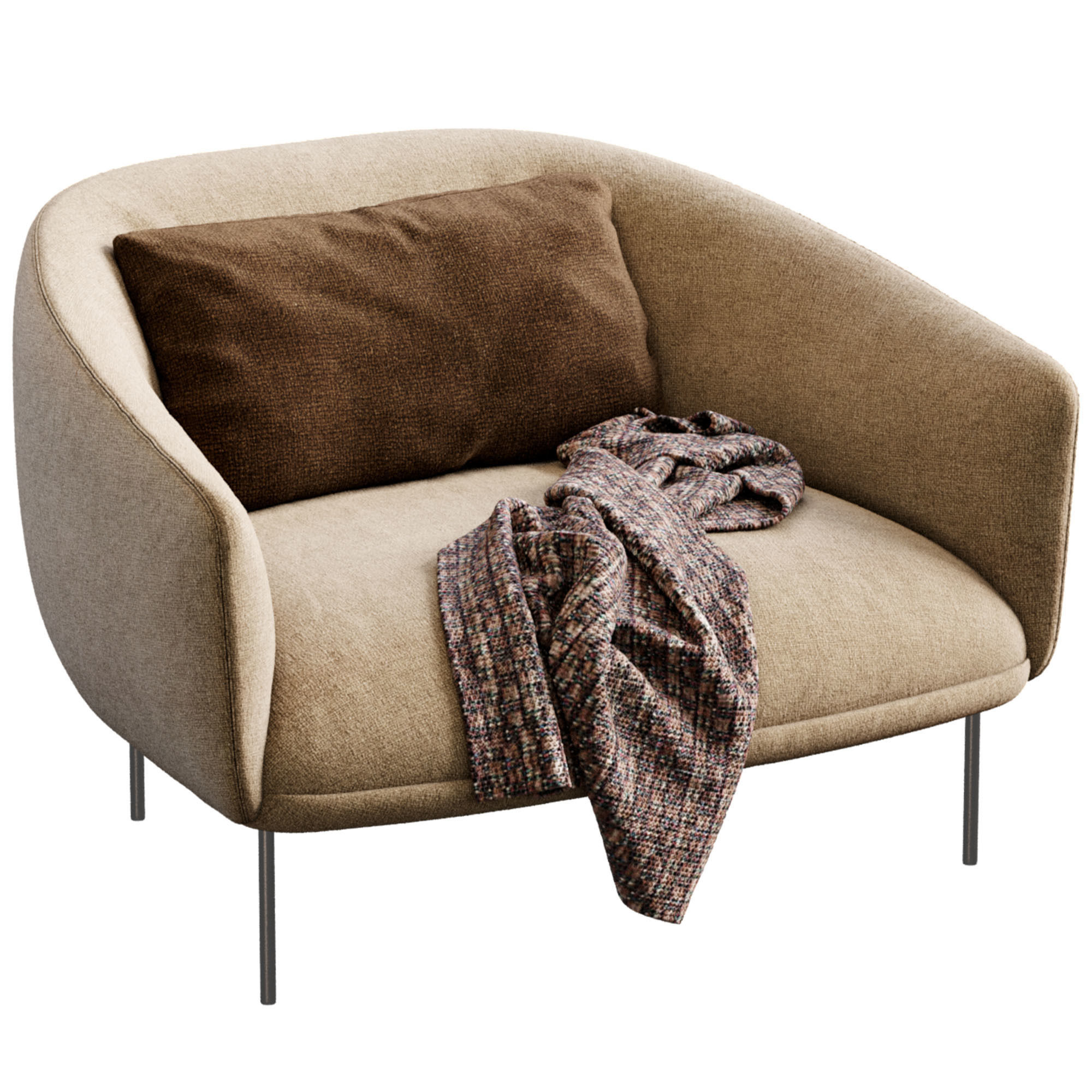 Armchair Roma By Tacchini 3D model_5