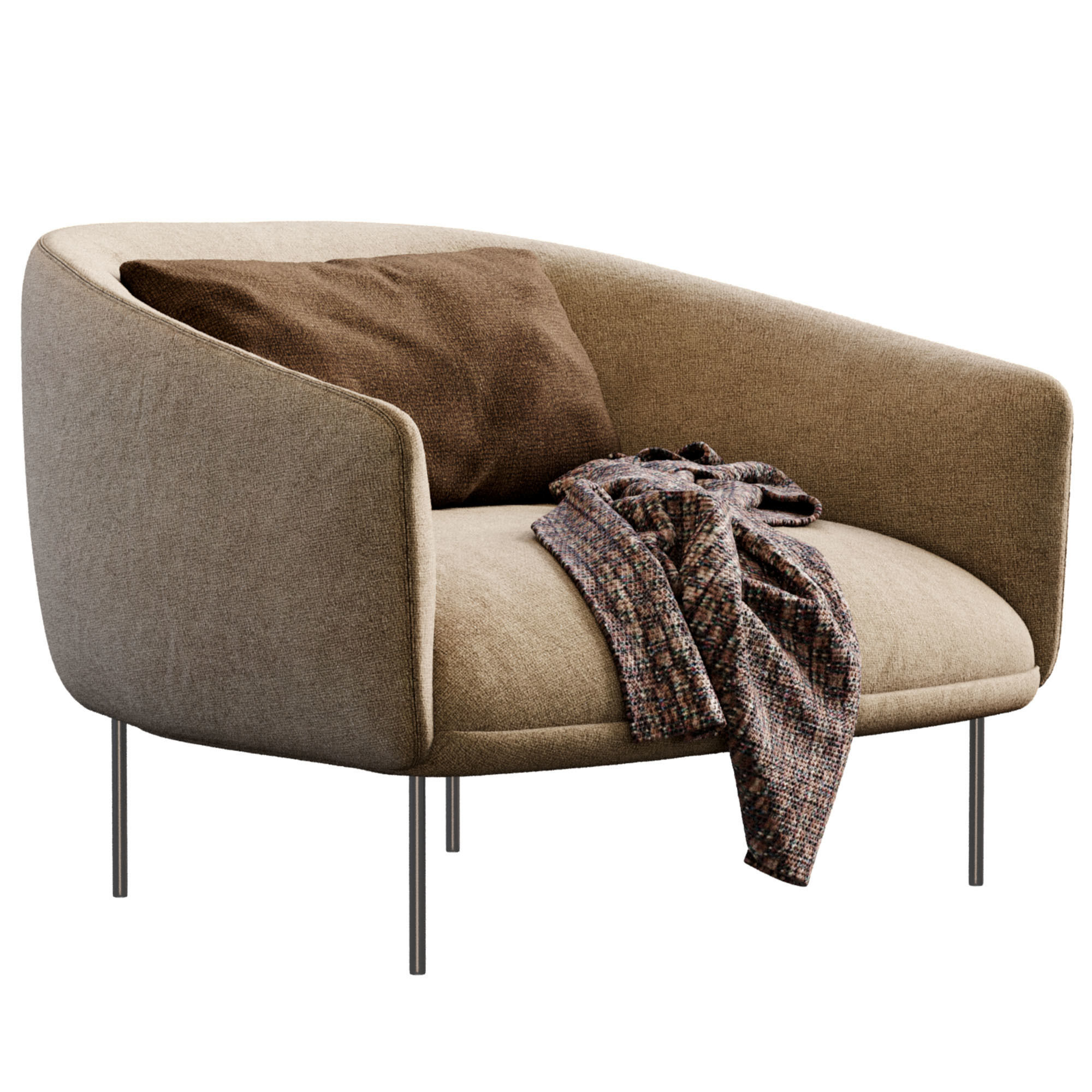 Armchair Roma By Tacchini 3D model_3