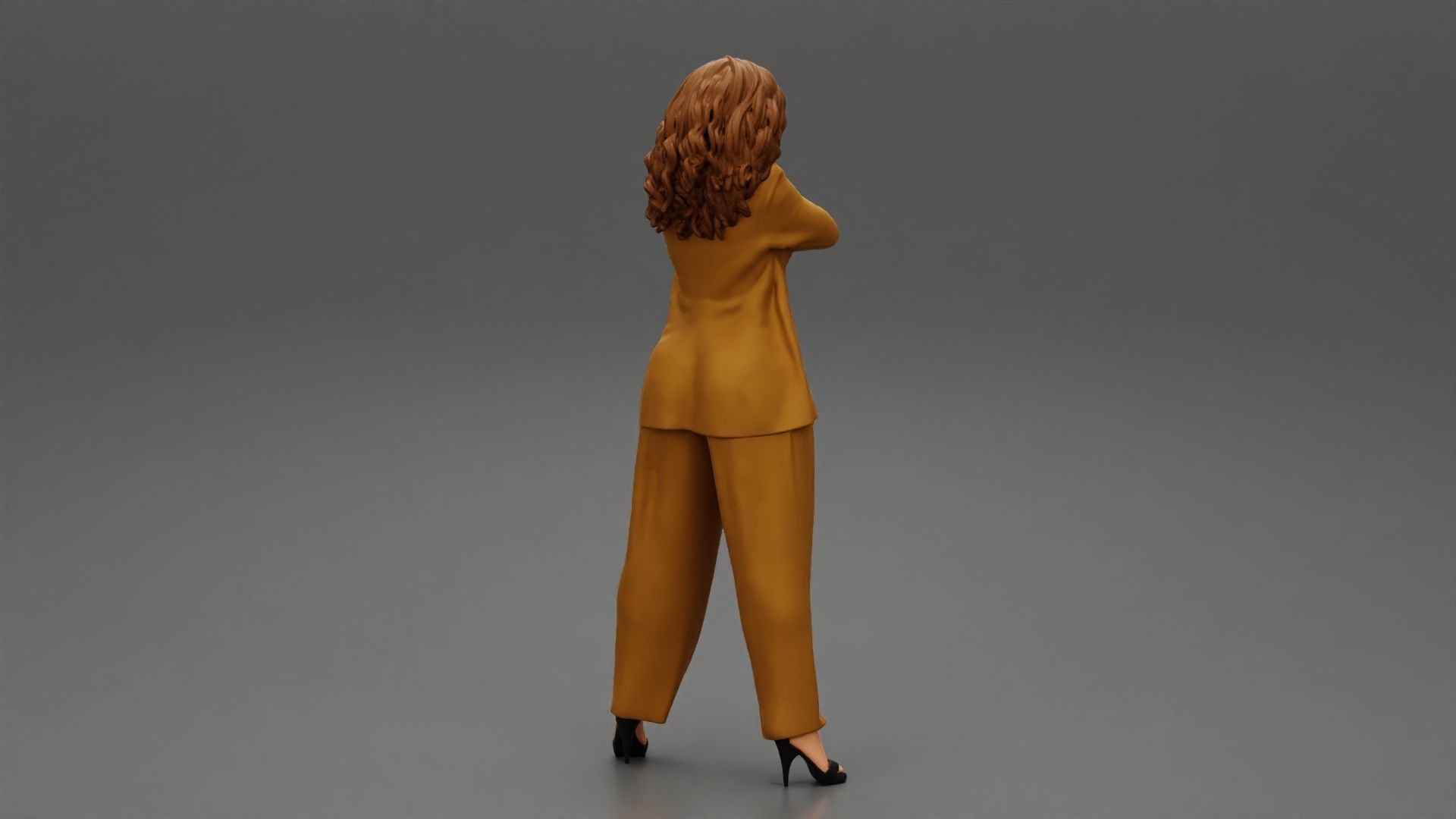 Businesswoman Standing With Crossed Hands 3D print model_3