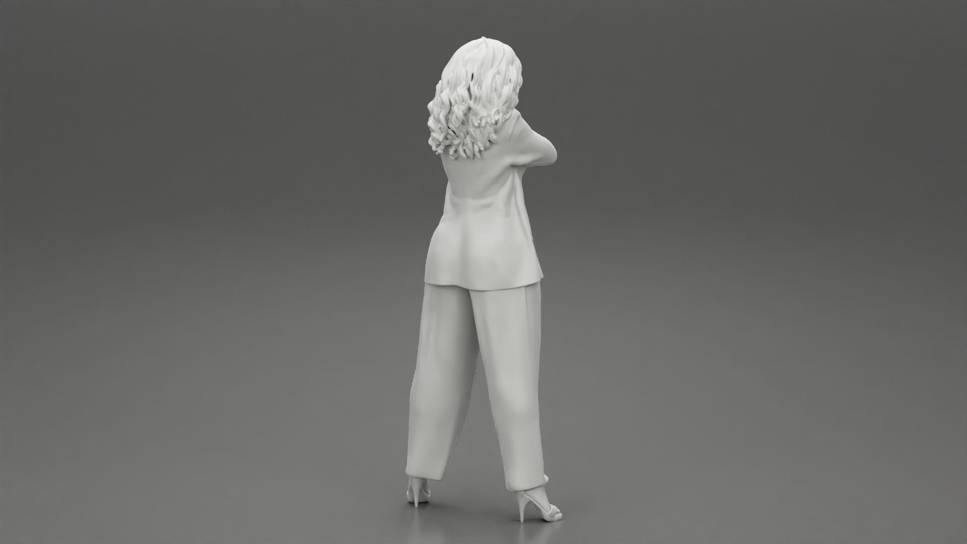 Businesswoman Standing With Crossed Hands 3D print model_9