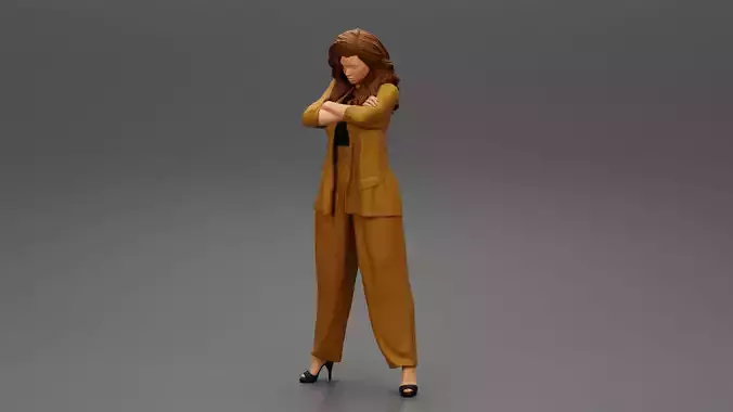 Businesswoman Standing With Crossed Hands