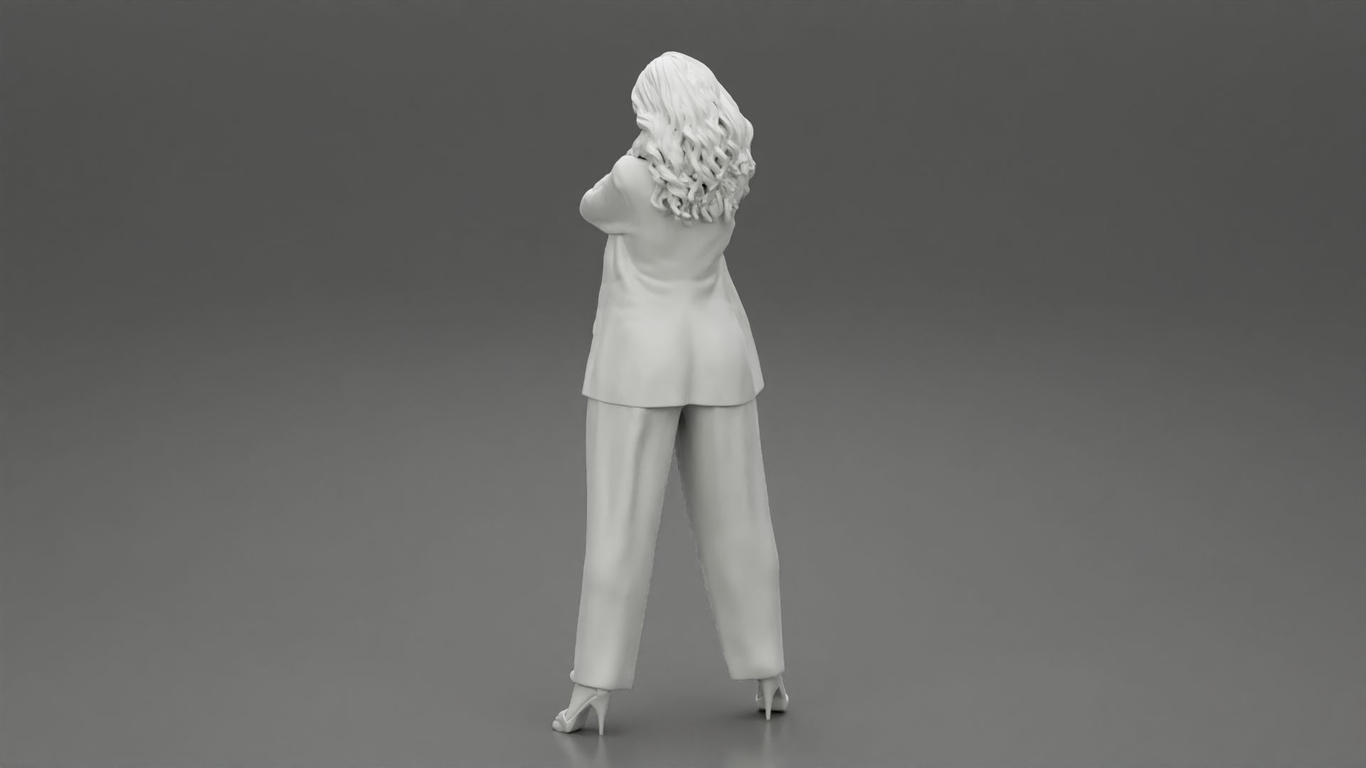 Businesswoman Standing With Crossed Hands 3D print model_10