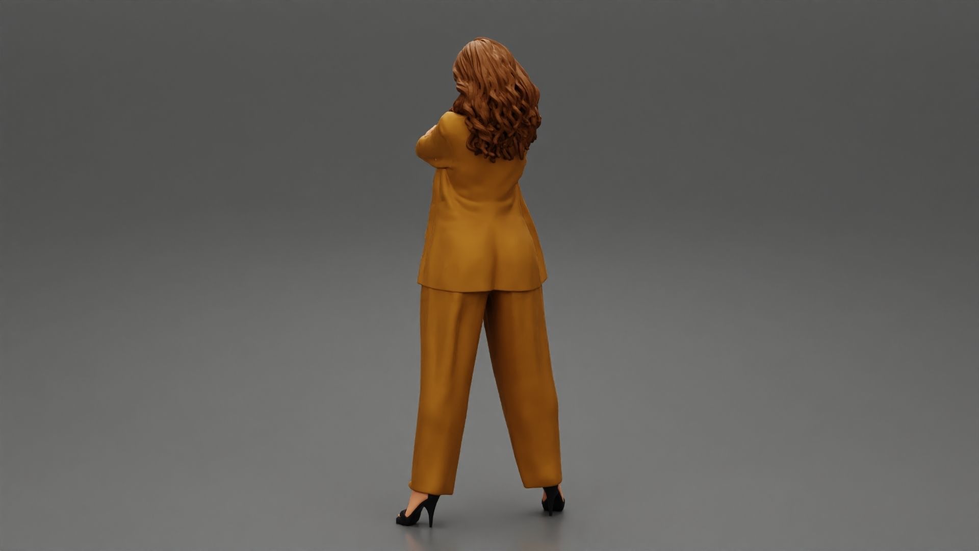 Businesswoman Standing With Crossed Hands 3D print model_4