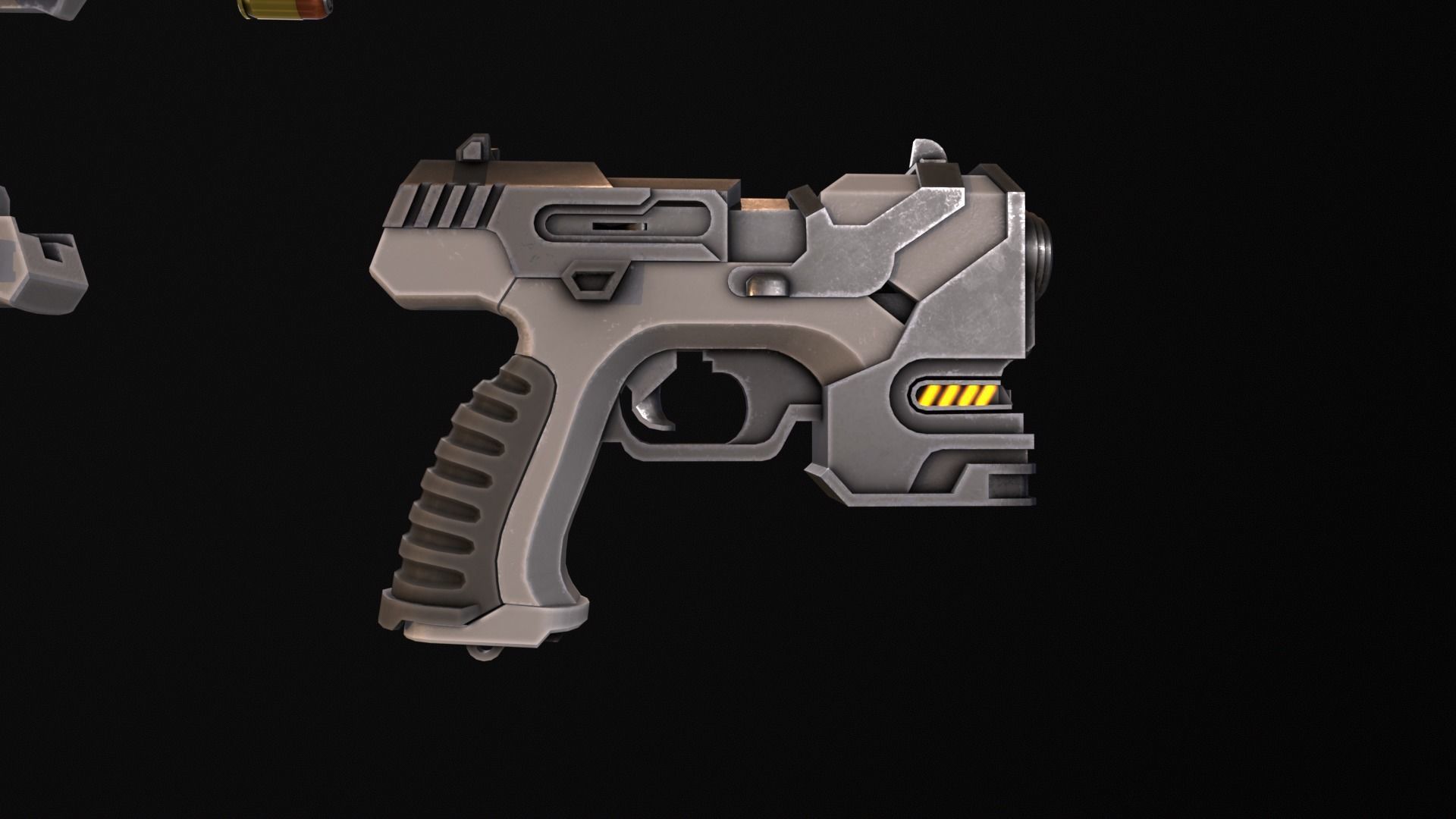 Sci-Fi Gun - Seeker 22 - Modular with Case Low-poly 3D model_10
