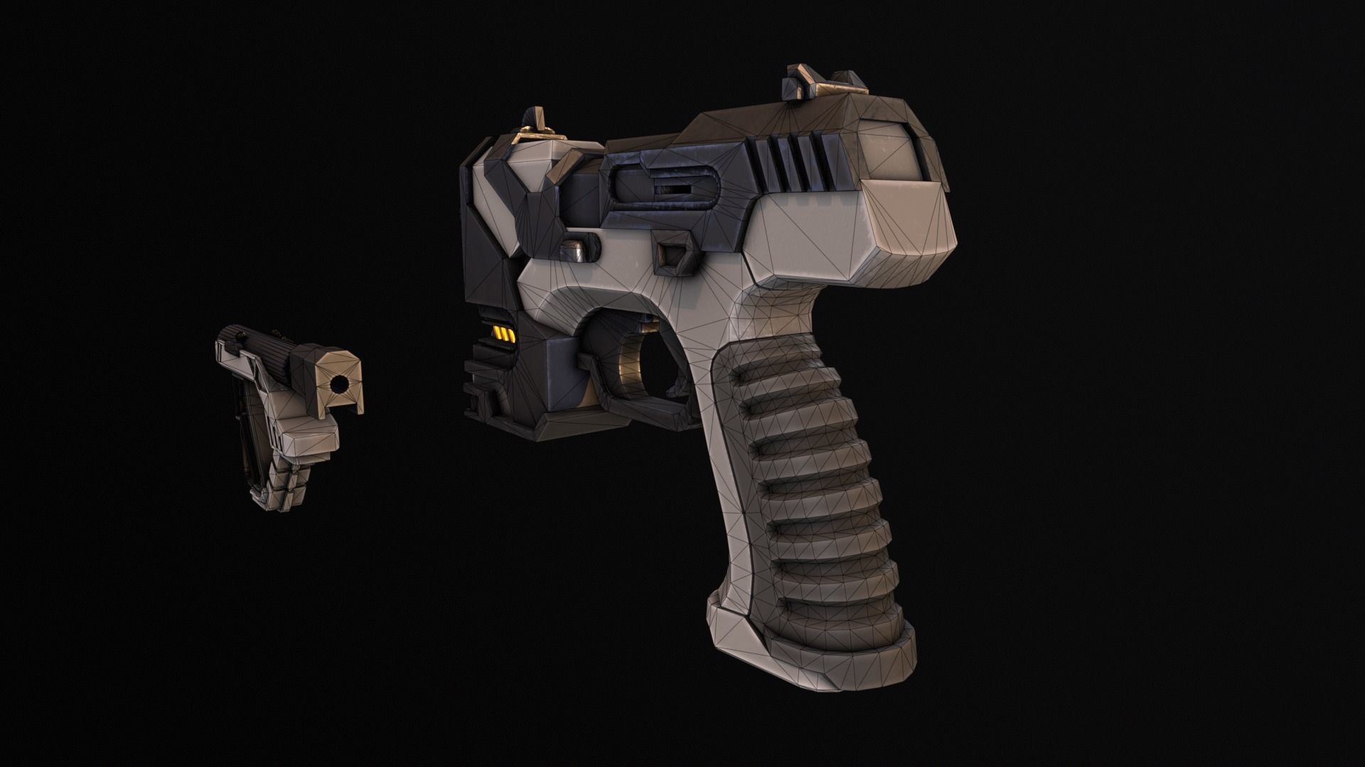 Sci-Fi Gun - Seeker 22 - Modular with Case Low-poly 3D model_12