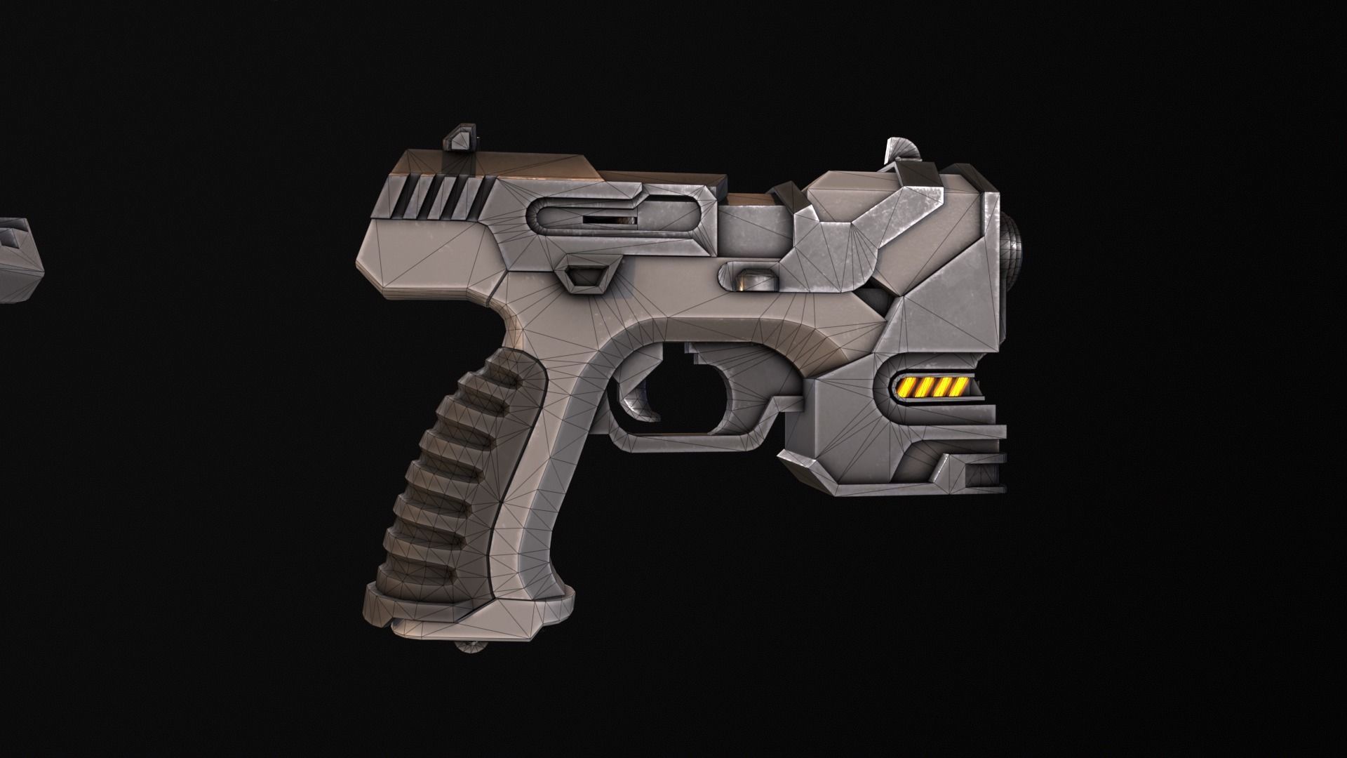 Sci-Fi Gun - Seeker 22 - Modular with Case Low-poly 3D model_11