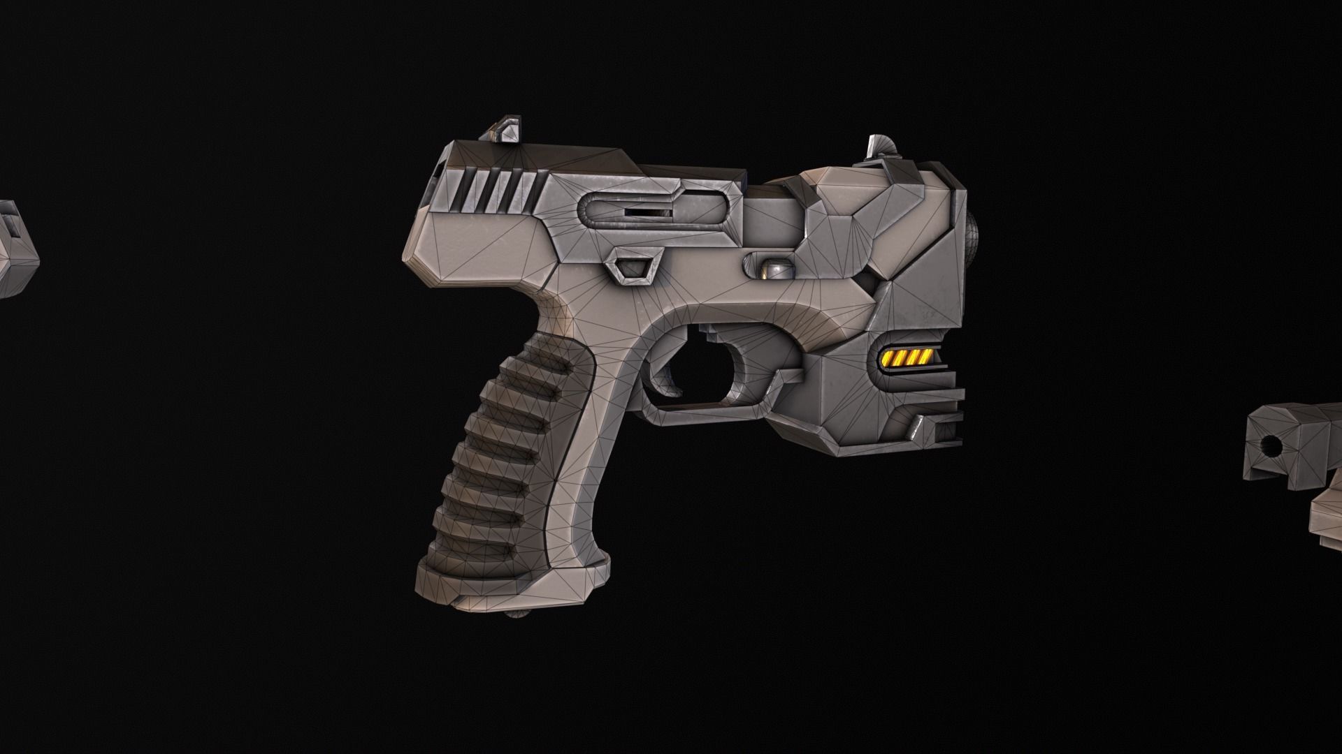 Sci-Fi Gun - Seeker 22 - Modular with Case Low-poly 3D model_5
