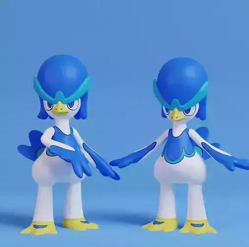 Pokemon - Quaxwell with 2 poses 3D print model