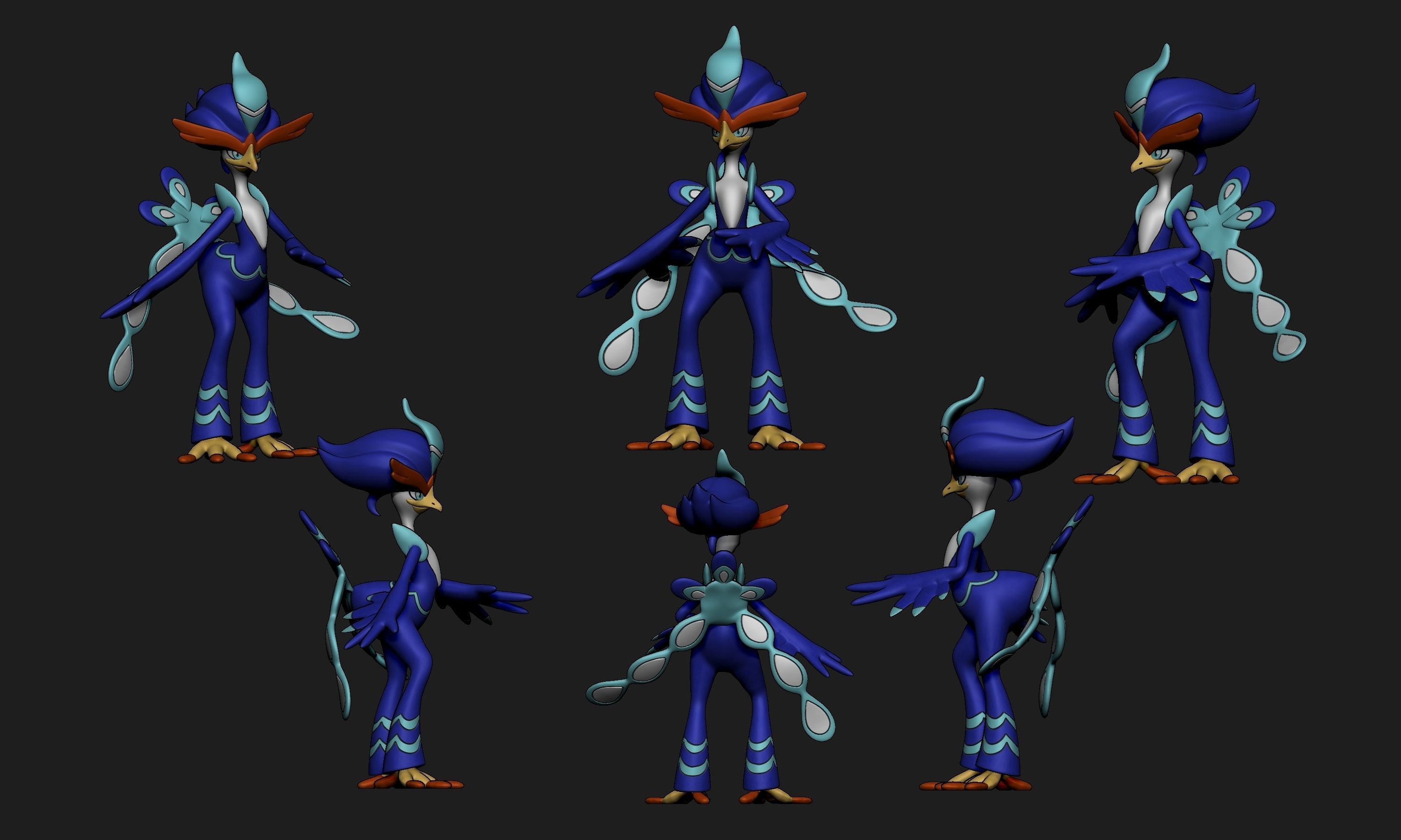 Pokemon - Quaquaval with 2 poses 3D print model_6