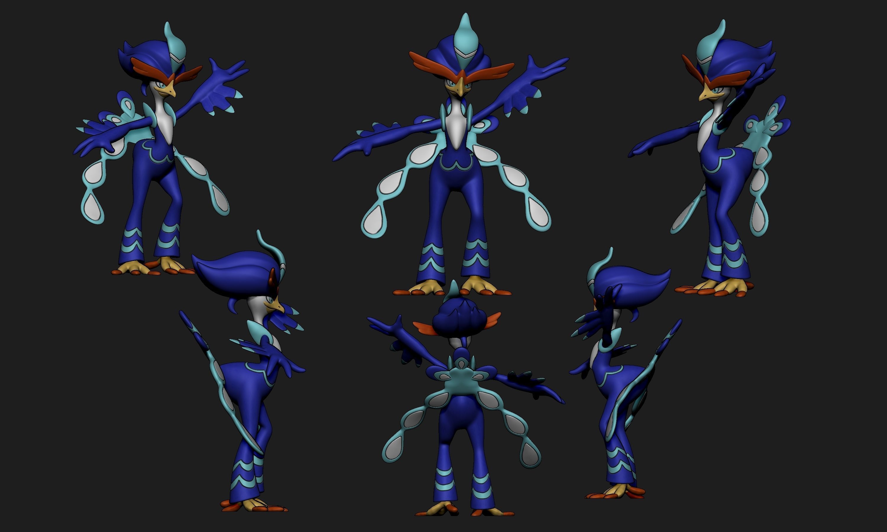 Pokemon - Quaquaval with 2 poses 3D print model_2