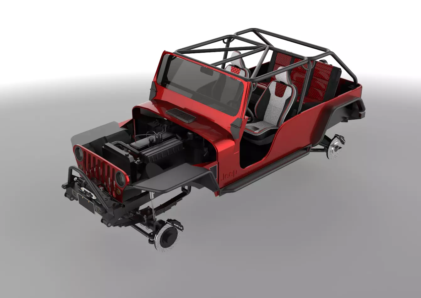 Jeep CJ5 Extended Cab 3D model
