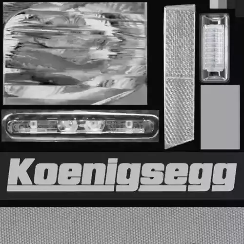 2022-konigsegg-jesko koenigsegg chrome light kit Low-poly 3D model