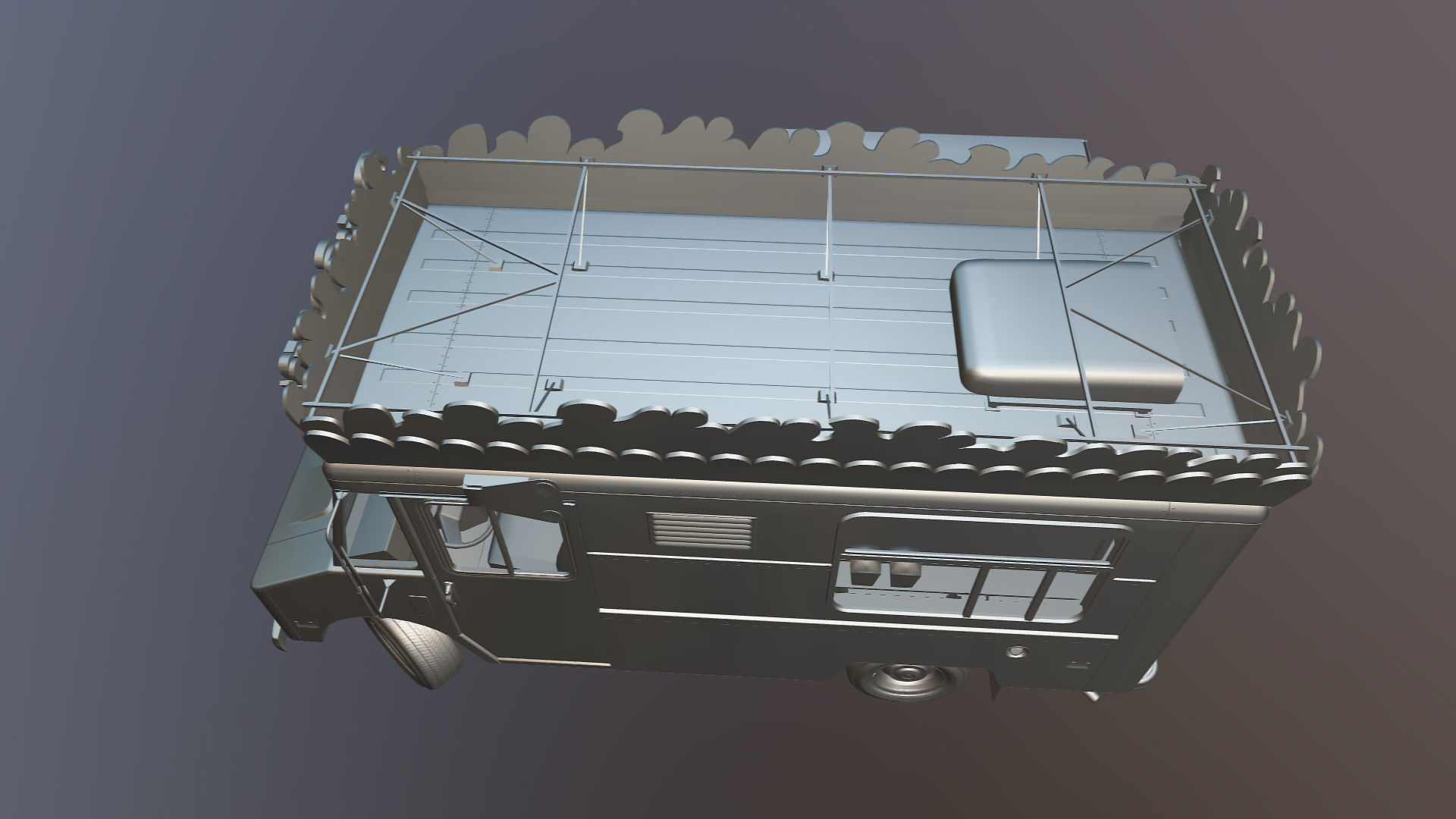 PopCorn Food Truck Low-poly 3D model_39