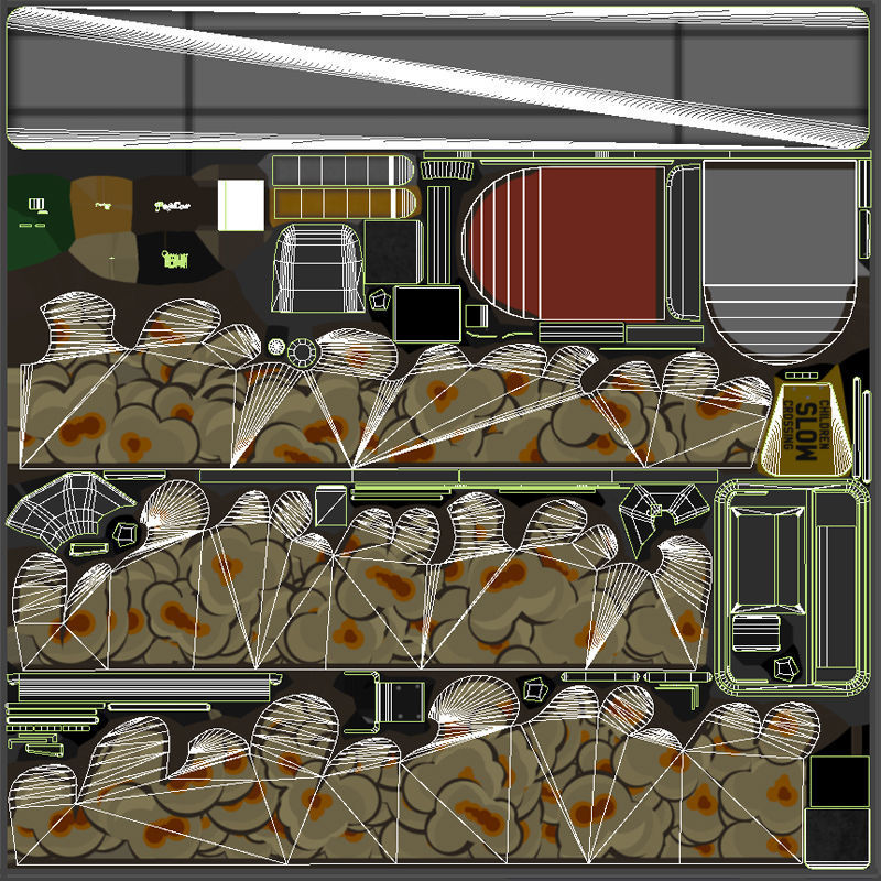 PopCorn Food Truck Low-poly 3D model_51