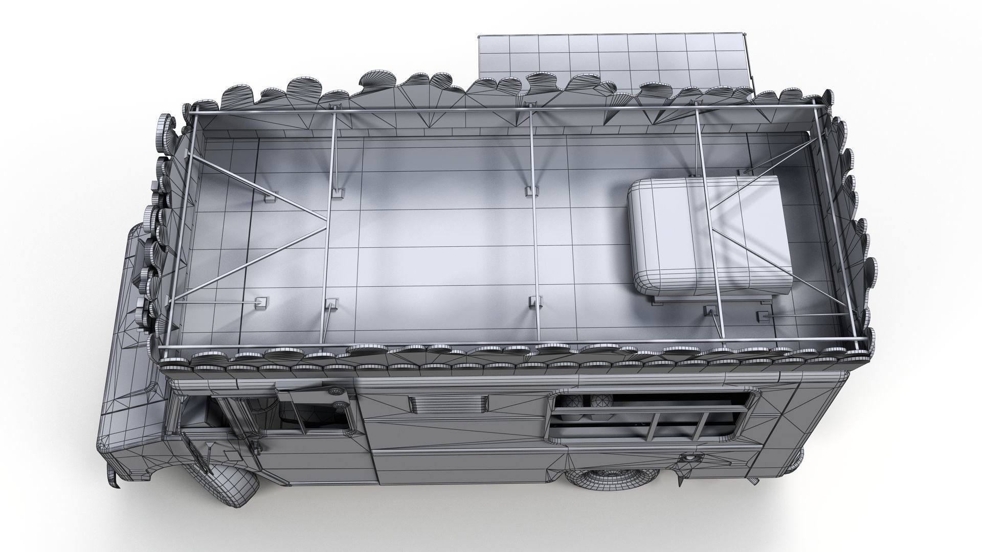 PopCorn Food Truck Low-poly 3D model_19