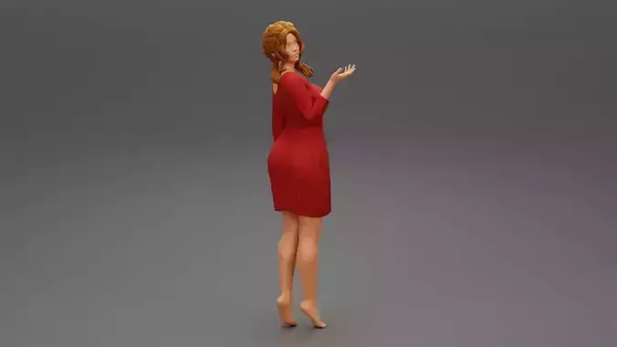 Length portrait of a beautiful woman posing in fashion dress