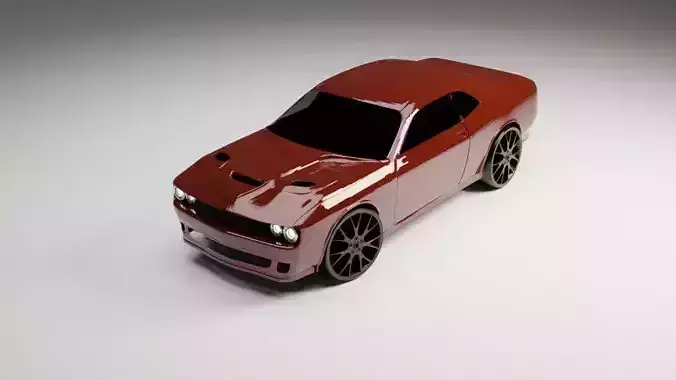 Challenger dodge Low-poly 3D model