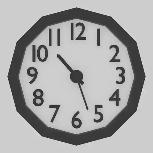 Low Poly Clock octagonal