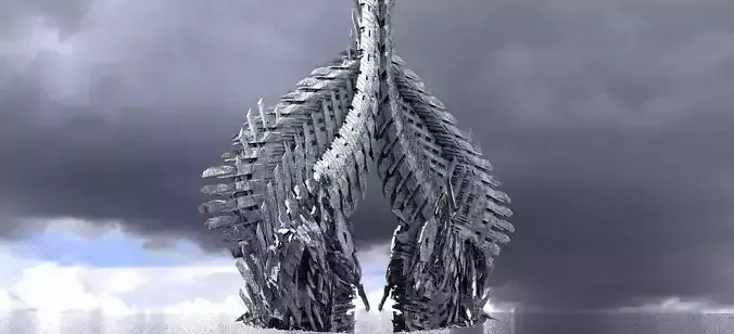 Dreadnaught Ship Wreck Spine 5 3D model
