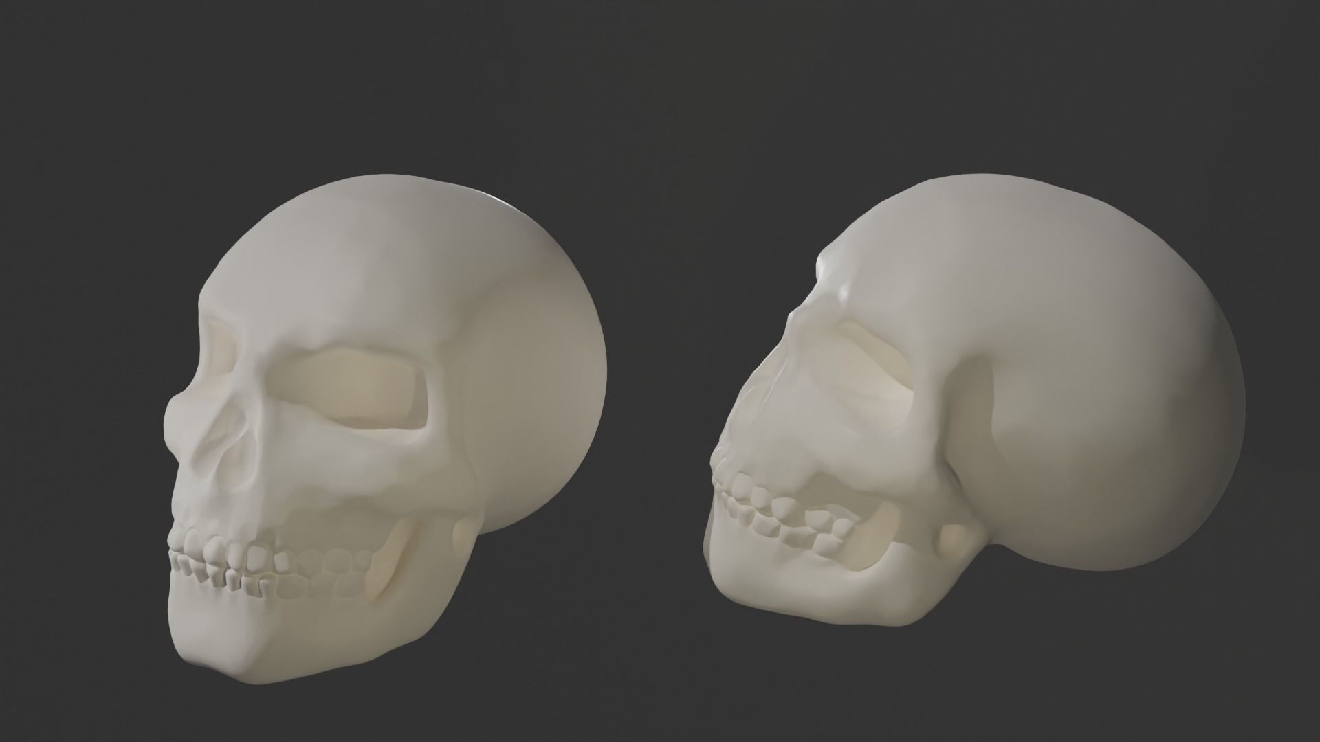 Human Skull Low-poly 3D model_1