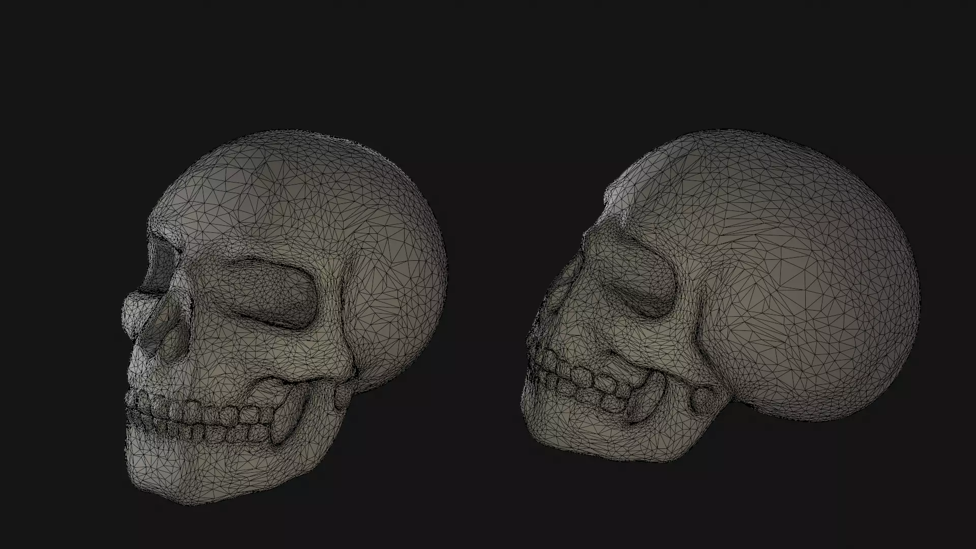 Human Skull Low-poly 3D model_0