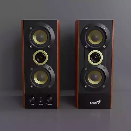 Wooden speaker system for PC