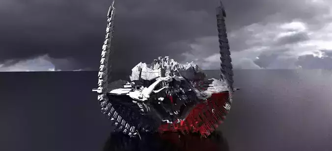 Dreadnaught Ship Wreck Spine 10 3D model
