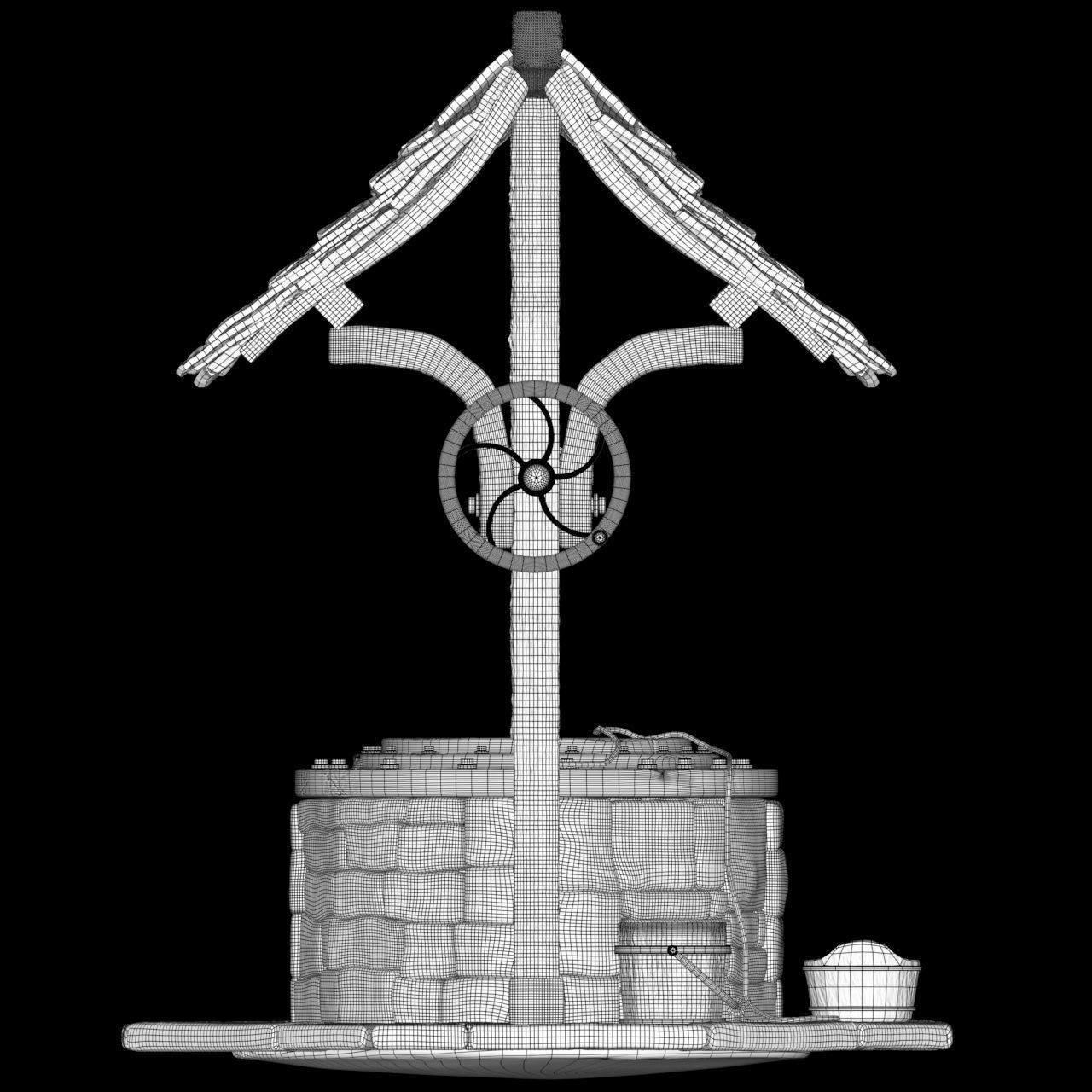 WELL MEDIEVAL FAN ART Low-poly 3D model_8