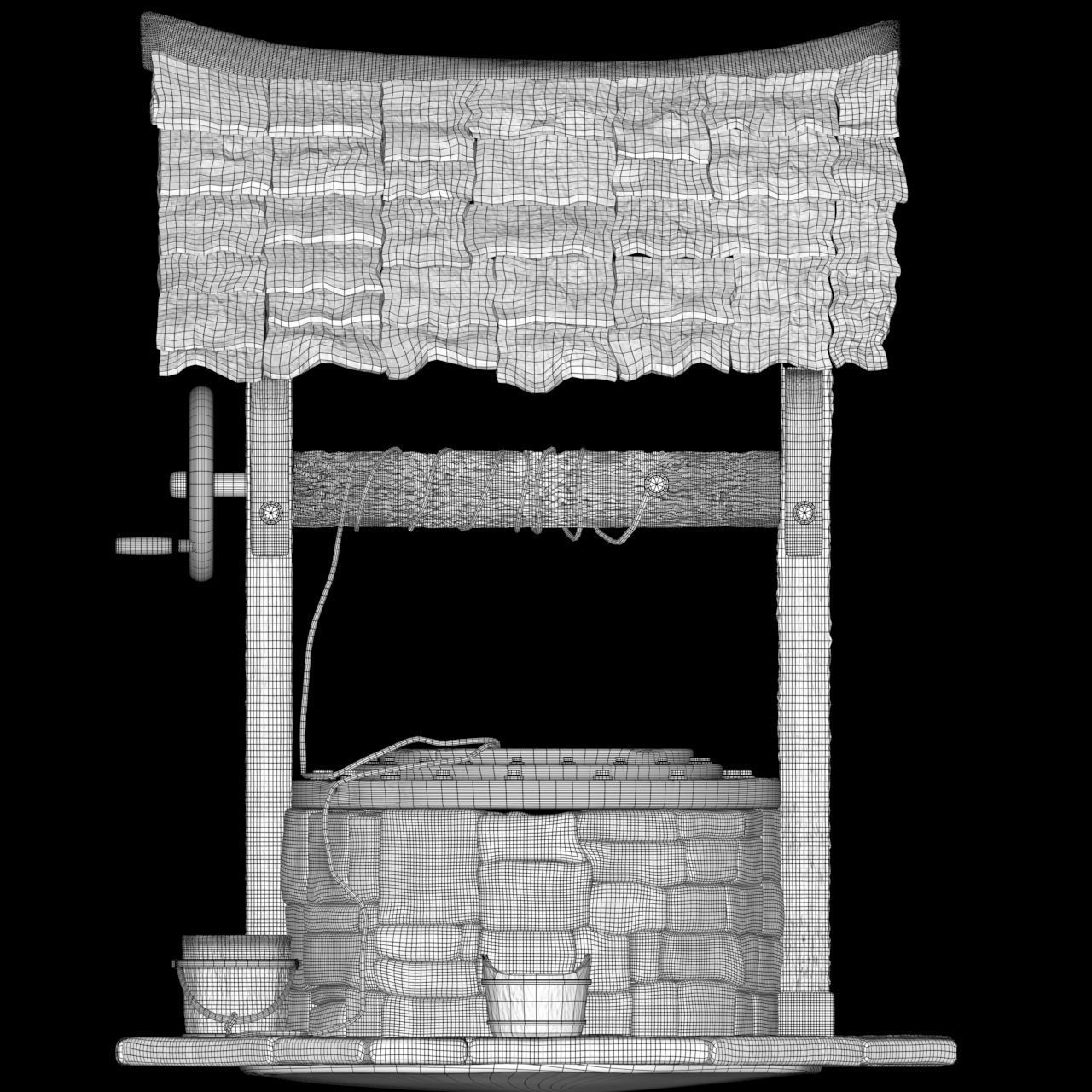 WELL MEDIEVAL FAN ART Low-poly 3D model_10