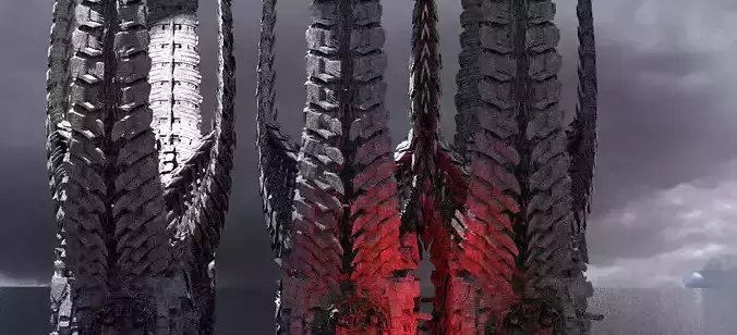 Dreadnaught Ship Wreck Spine Tall  3D model