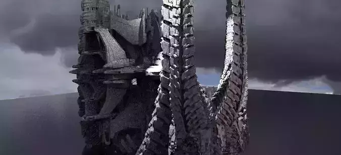 Alien Spine Tower 3 versions  3D model