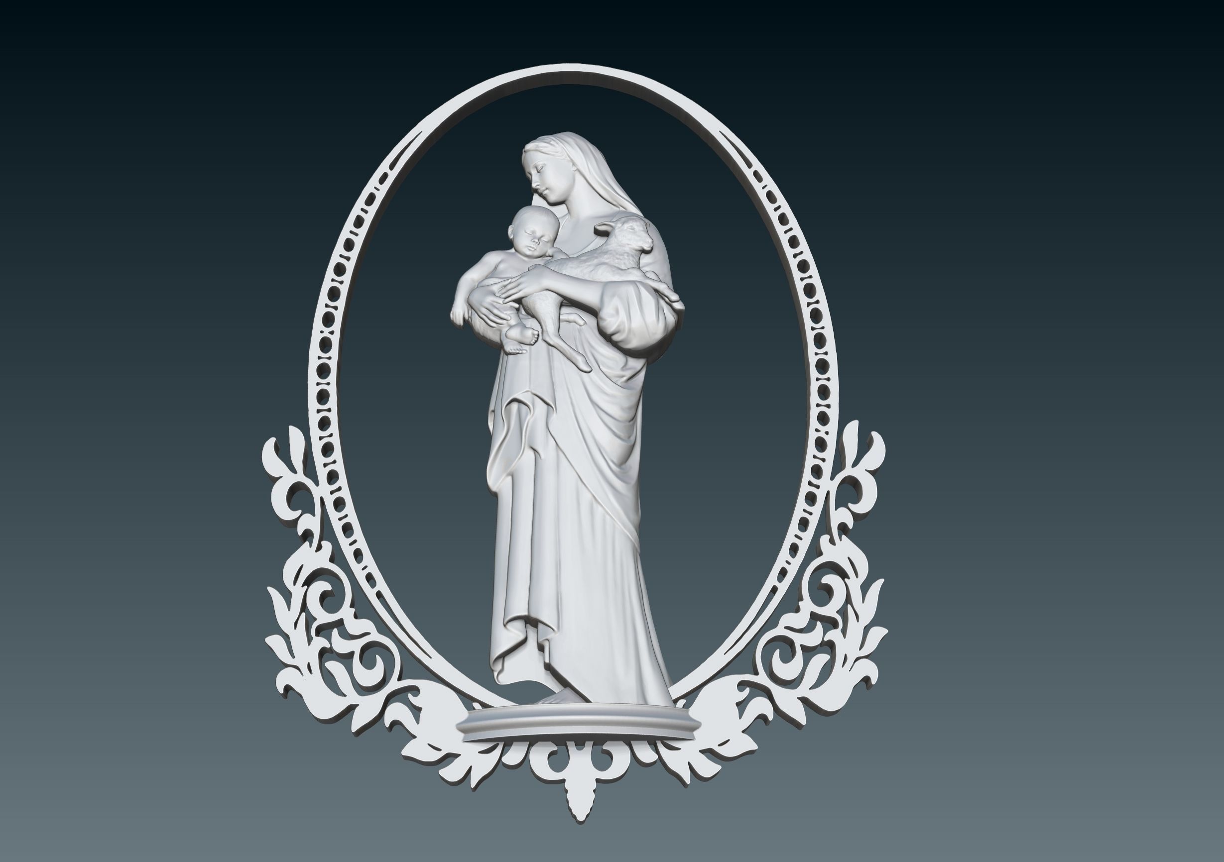 Virgin Mary 3D print model_2