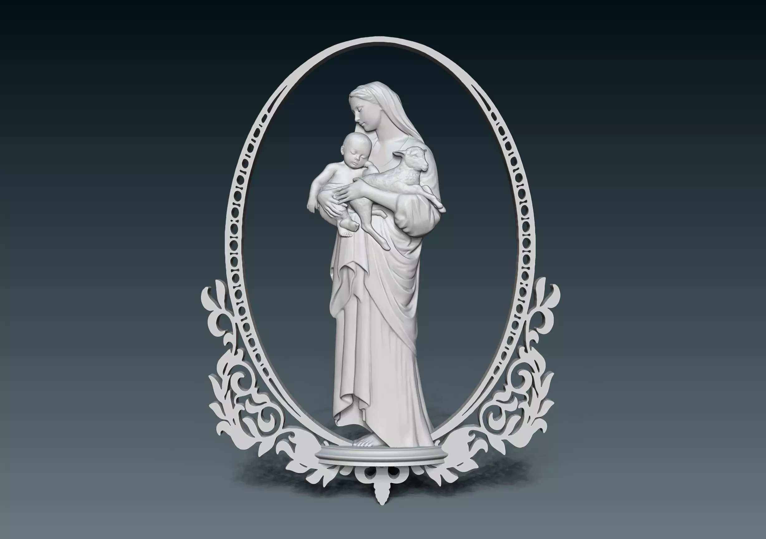Virgin Mary 3D print model_0