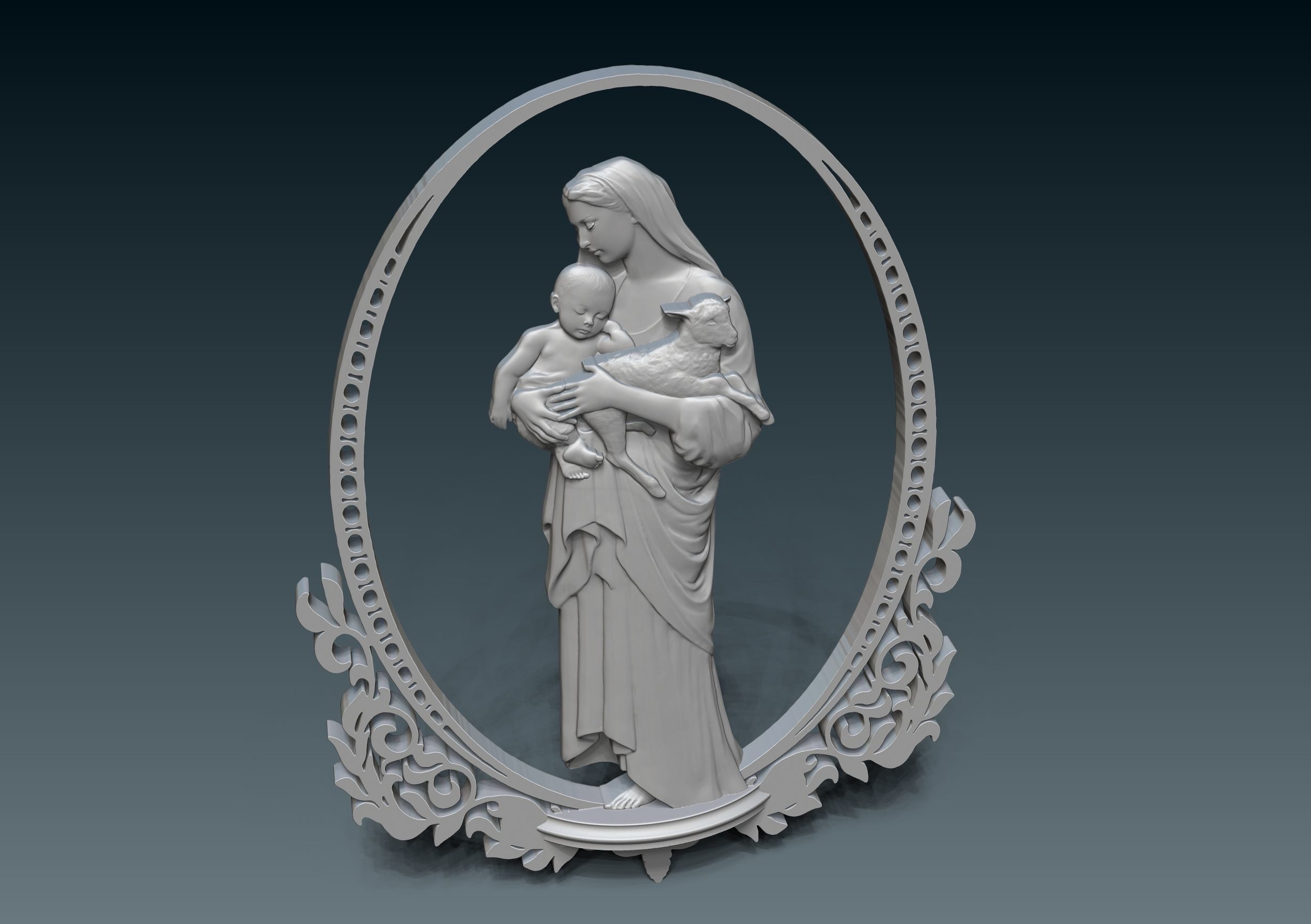 Virgin Mary 3D print model_3