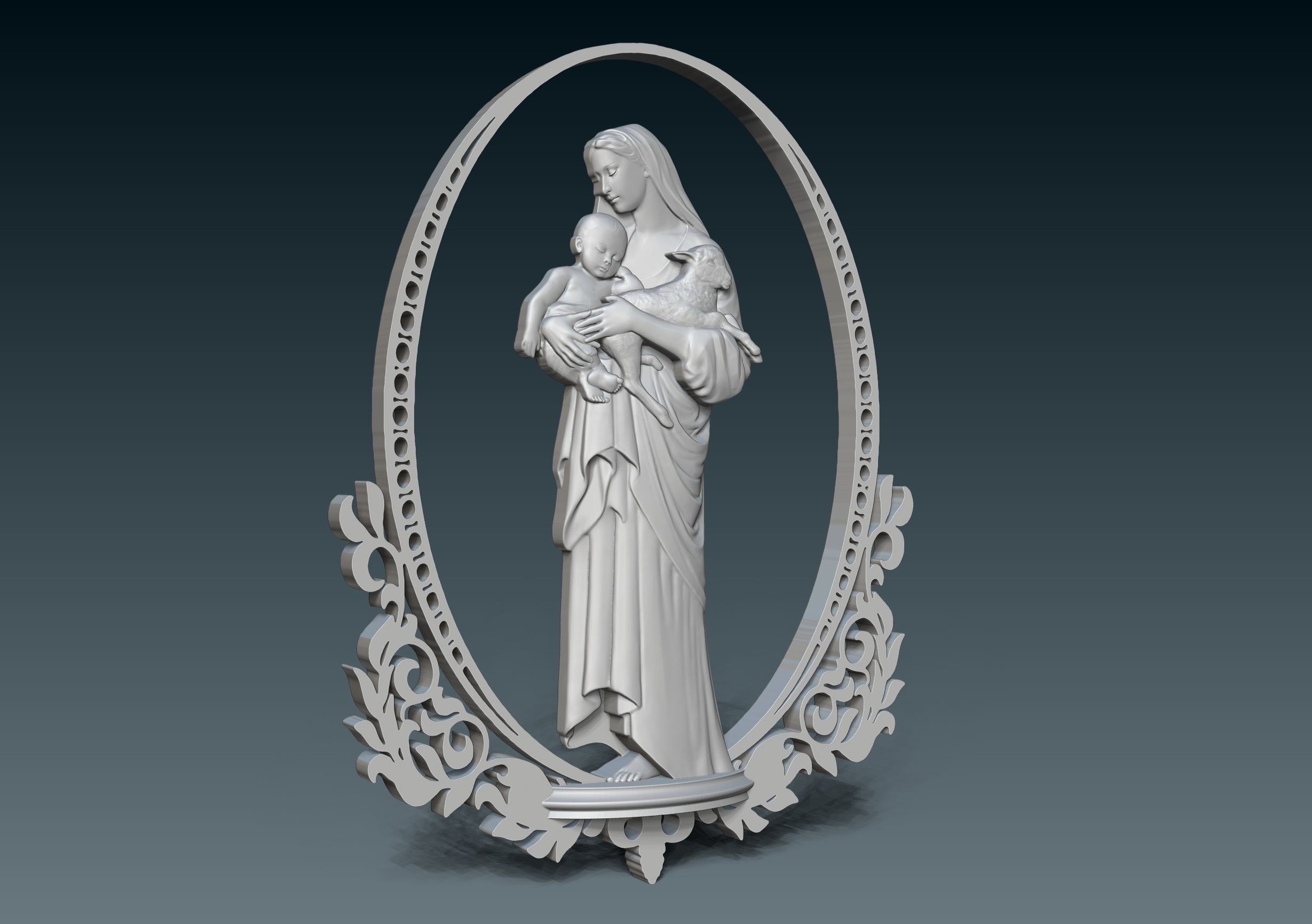 Virgin Mary 3D print model_1