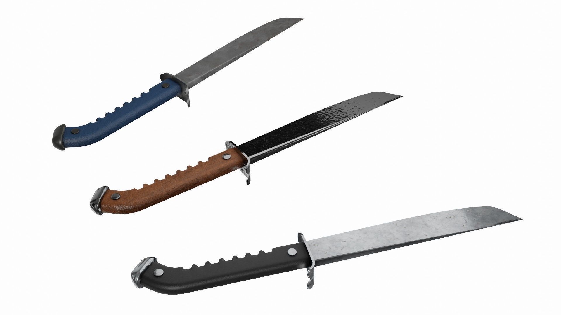 Dagger 3D Model Set knife Low-poly 3D model_1