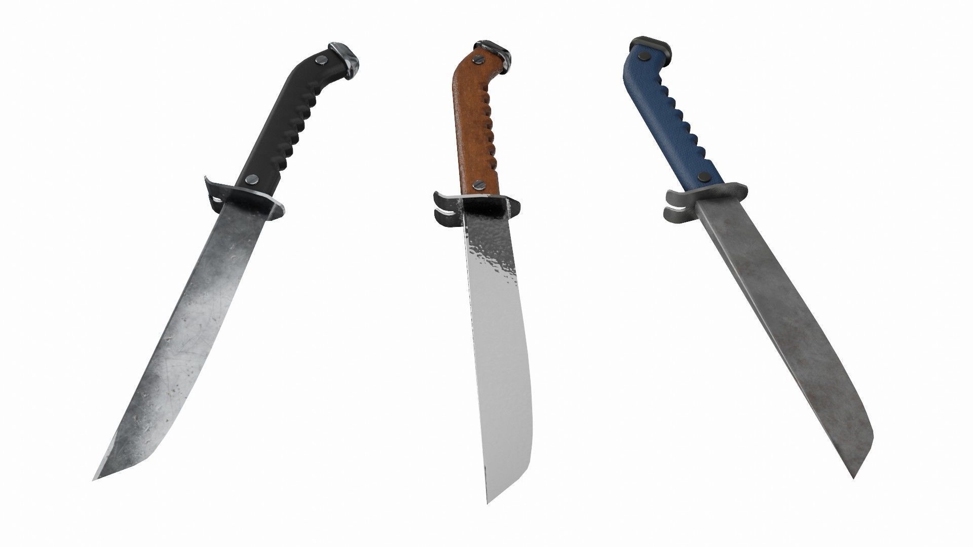 Dagger 3D Model Set knife Low-poly 3D model_2