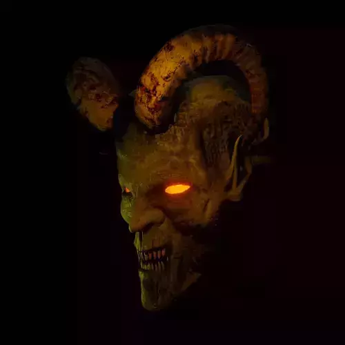 Demon head Low-poly 3D model