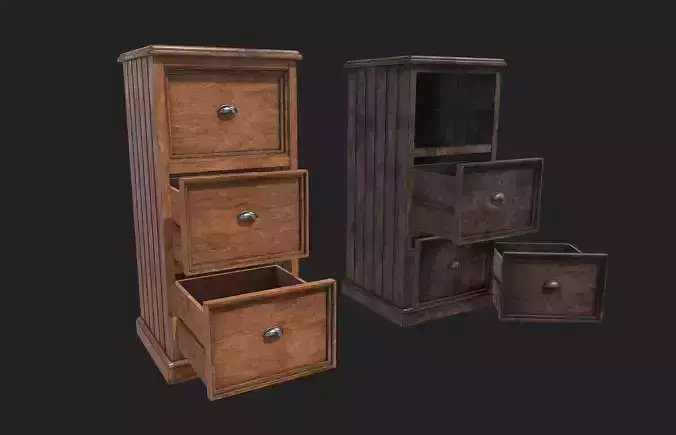 Wood File Cabinet