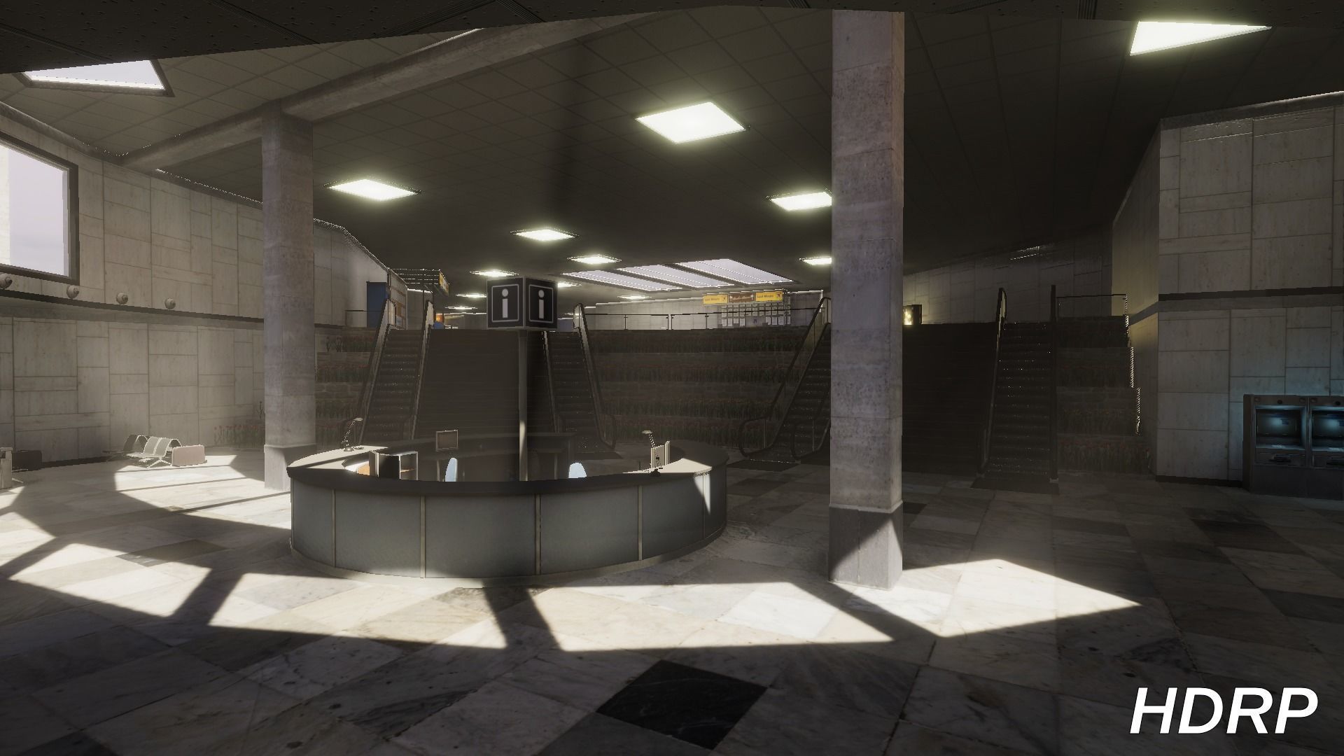 Airport Terminal Scene - High Detail - Unity3D Low-poly 3D model_2