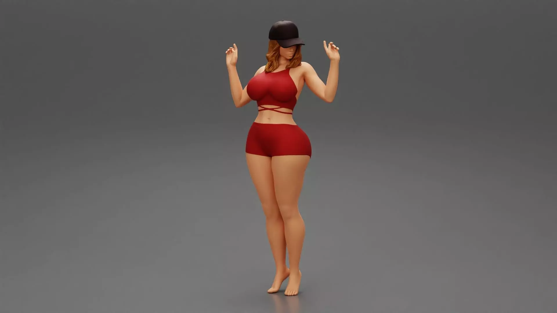 Attractive Girl Cap Posing 3D print model