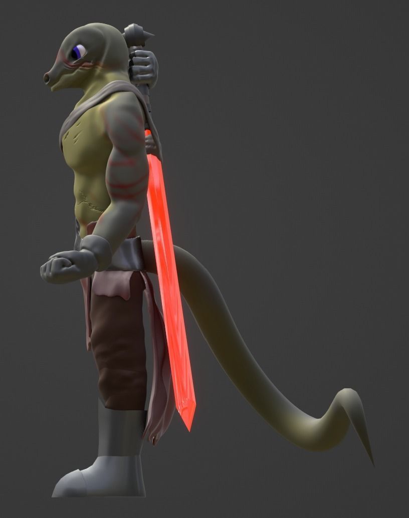 Lizard Warrior Free 3D model_1