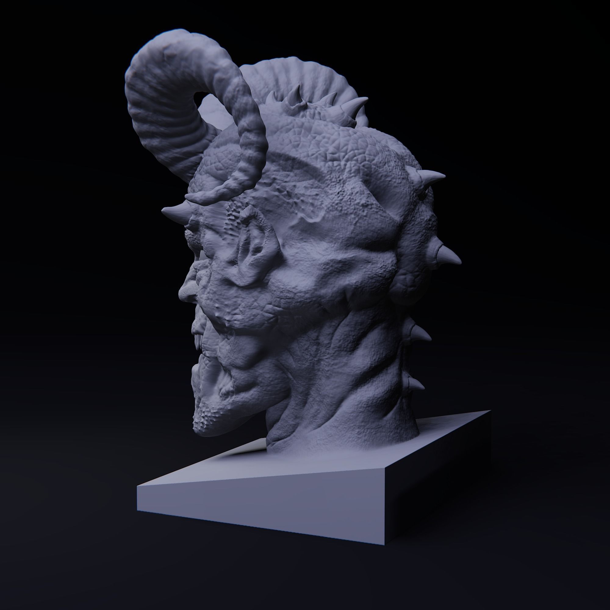 Demon statue 3D model_2