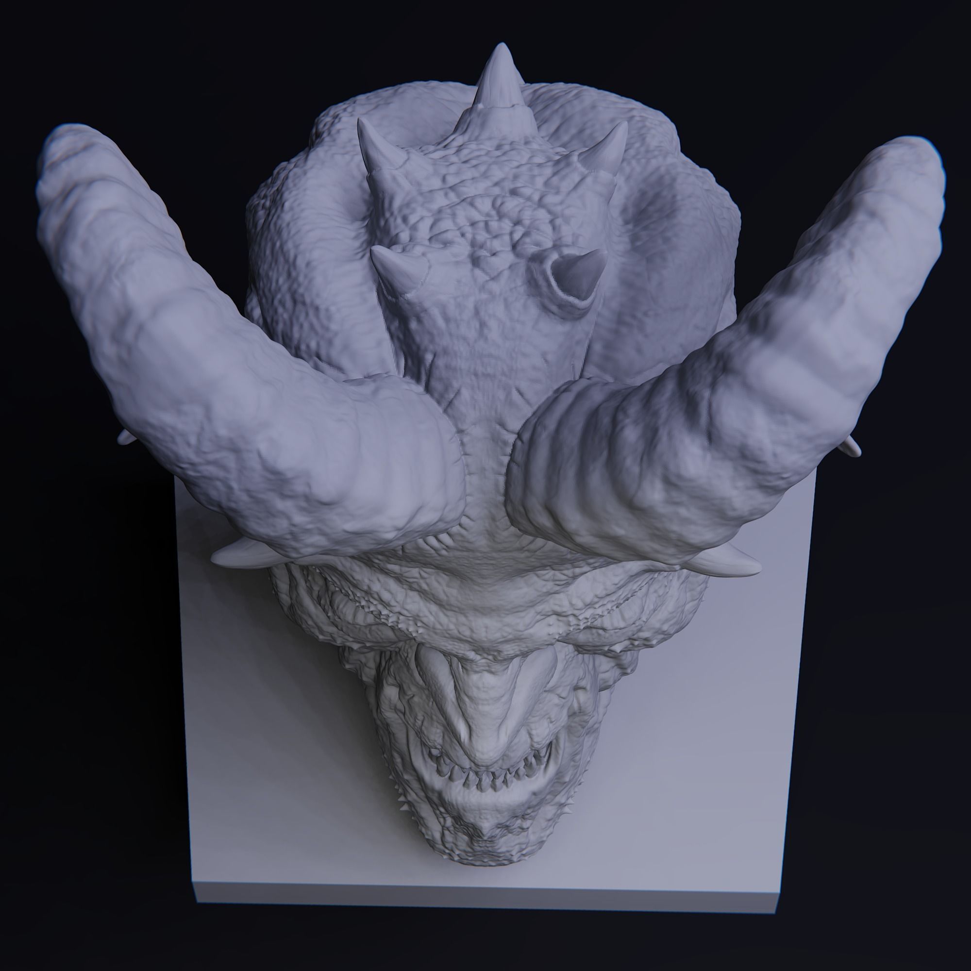 Demon statue 3D model_3