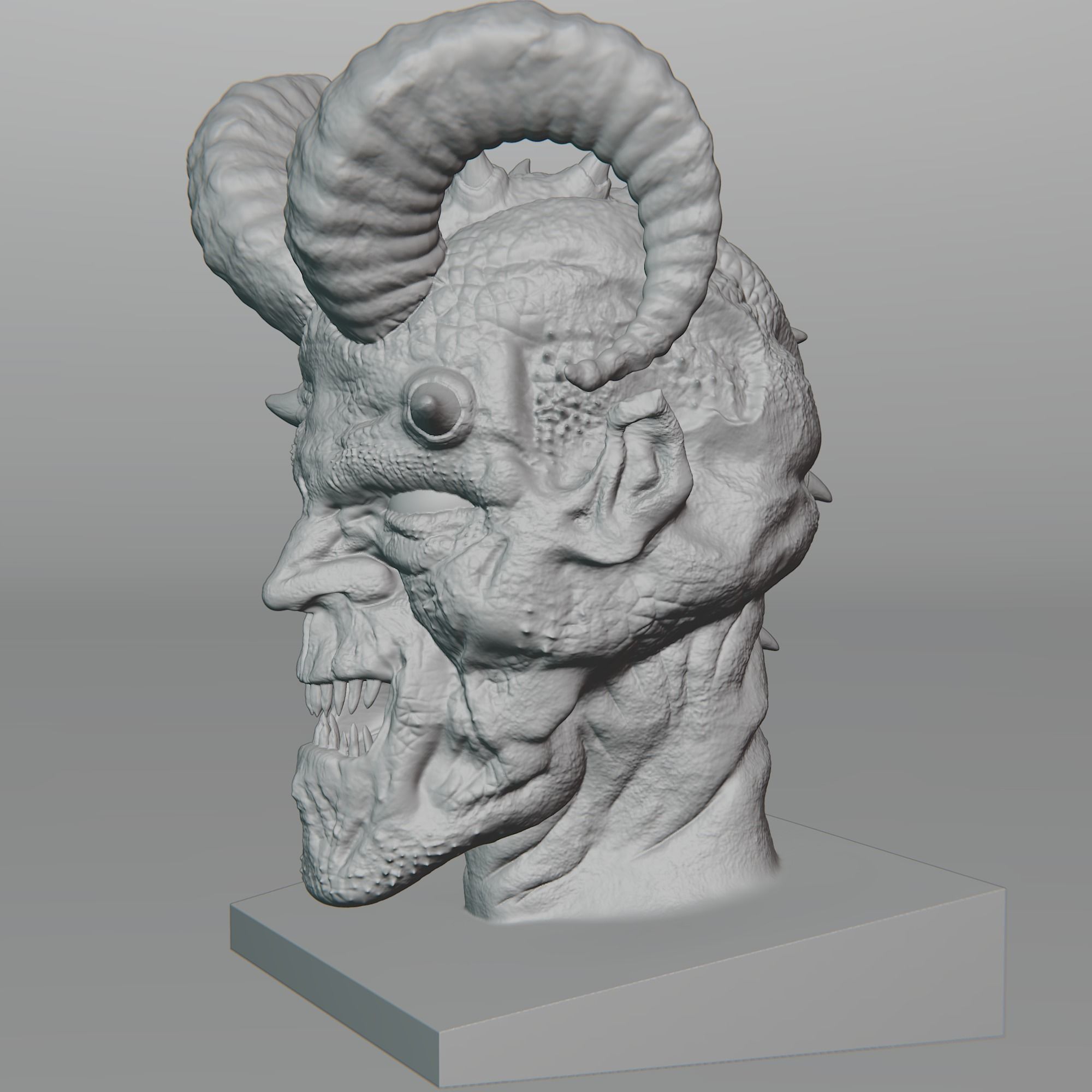Demon statue 3D model_8