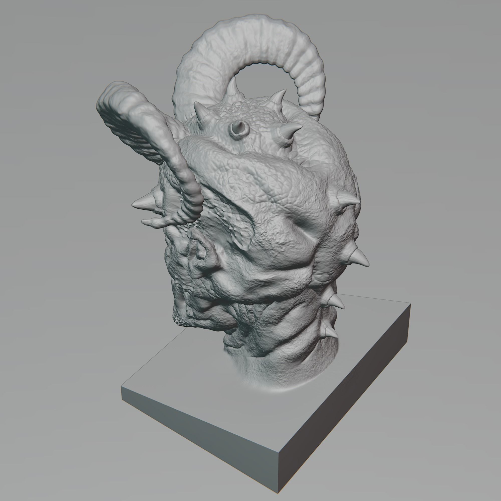 Demon statue 3D model_7